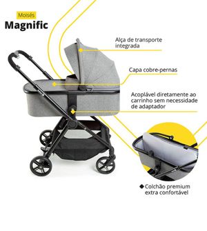 Carrinho Travel System Magnific 5 em 1 Safety