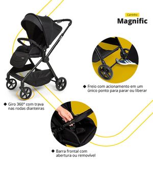 Carrinho Travel System Magnific 5 em 1 Safety