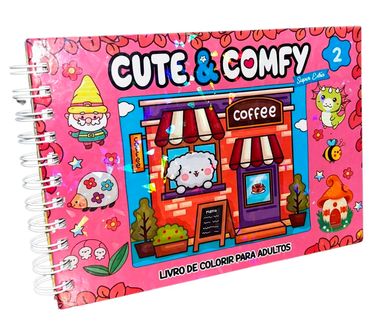 Livro Cute & Comfy para Adultos com Capa Dura Holográfica