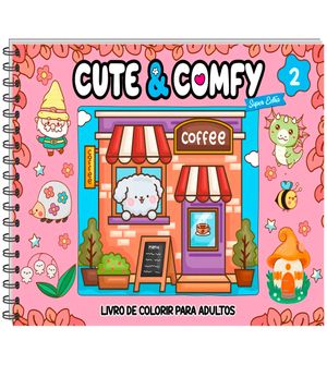 Livro Cute & Comfy para Adultos com Capa Dura Holográfica