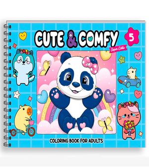 Livro Cute & Comfy para Adultos com Capa Dura Holográfica