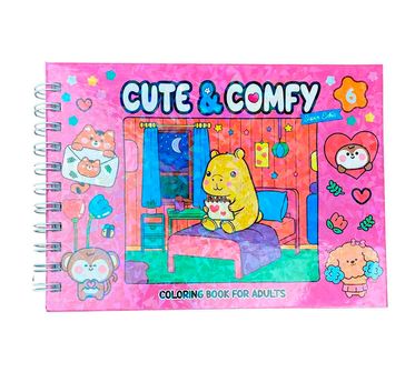 Livro Cute & Comfy para Adultos com Capa Dura Holográfica