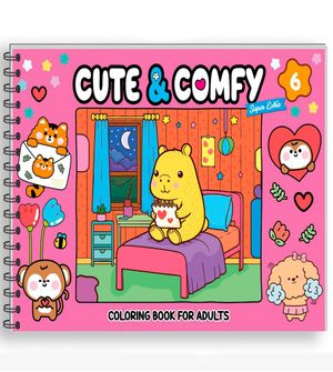 Livro Cute & Comfy para Adultos com Capa Dura Holográfica