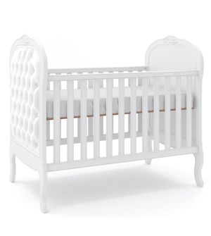 Berço Ópera com Capitonê Suede Blanc
