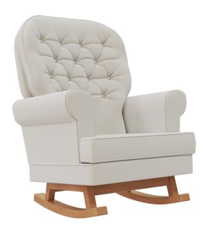 Poltrona Amamentação Comfort Veludo Pés Madeira Cia do Móvel