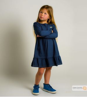 Vestido Manga Longa Jeans
