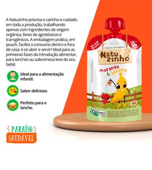 Papinha Orgânica Natuzinho Morango & Banana 99g