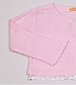 Casaquinho Bolero Delicado - 41762AB Rosa