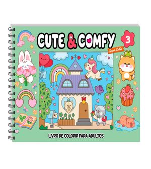 Livro Cute & Comfy para Adultos com Capa Dura Holográfica