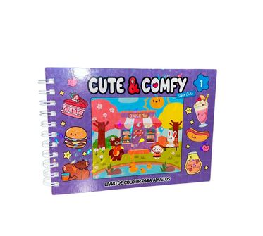 Livro Cute & Comfy para Adultos com Capa Dura Holográfica