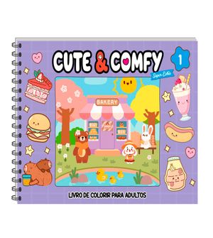 Livro Cute & Comfy para Adultos com Capa Dura Holográfica