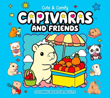 Livro Cute & Comfy para Adultos Capivara e Amigos