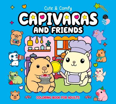 Livro Cute & Comfy para Adultos Capivara e Amigos