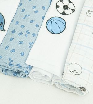 Kit Fralda Soft Bordada e Estampada com 5 Unidades - 1229