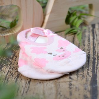 Meia Sapatilha Com Cheirinho Laço Rosa