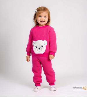 Conjunto Moletinho Urso Pink