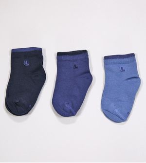 Kit Meia Baby Marinho com 3 Unidades - 02165/089/907