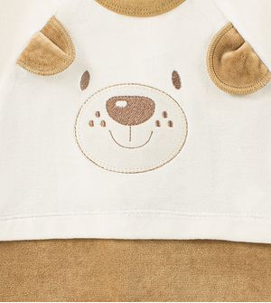 Macacão Plush Bordado Urso Orelhas