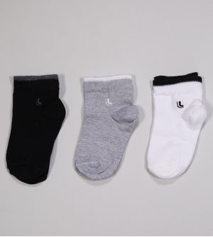 Kit Meia Kids Preto Cano Médio com 3 Pares - 02835/089/913