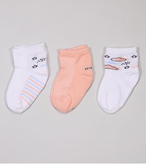 Kit Meia Baby Girl com 3 Unidades - 02000/889/904