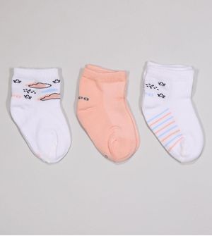 Kit Meia Baby Girl com 3 Unidades - 02000/889/904