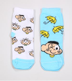 Kit Meia Soquete Infantil com 2 Unidades - Turma da Mônica