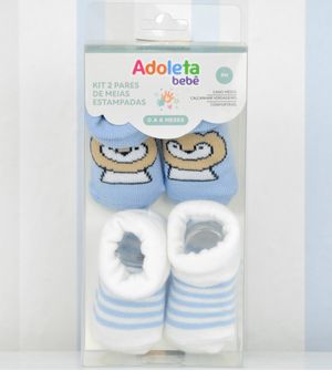 Kit Meias Estampadas com 2 Unidades - 1433 Branco