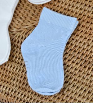 Kit Meia Cano Médio Lisa com 3 Unidades  Azul