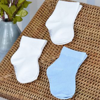 Kit Meia Cano Médio Lisa com 3 Unidades  Azul