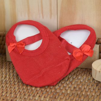 Meia Sapatilha Antiderrapante Lacinho Vermelho