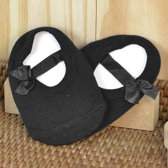 Meia Sapatilha Antiderrapante Lacinho Preta