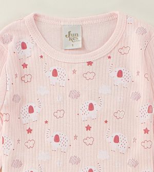 Pijama Canelado Elefantinho Rosa