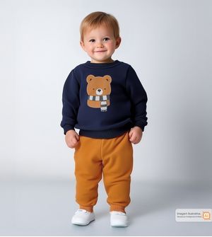Conjunto Moletinho Urso Cachecol