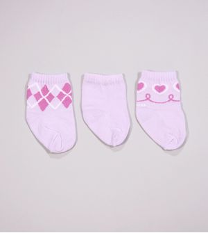 Kit Meia Baby Xadrez com 3 unidades