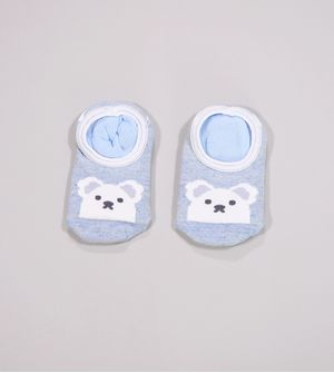 Meia Sapatilha Baby Antiderrapante Urso