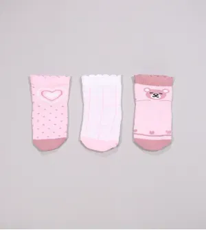 Kit Meia Baby Ursinha com 3 unidades