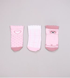 Kit Meia Baby Ursinha com 3 unidades