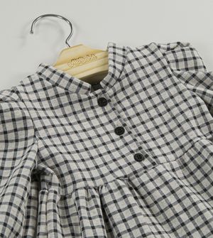 Vestido Manga Longa Xadrez