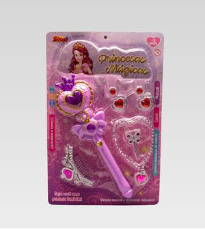 Varinha Princesas Mágicas com Coroa e Acessórios
