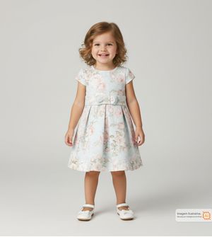 Vestido Jacquard Rosas
