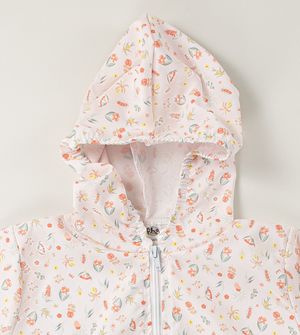 Jaqueta com Capuz Floral