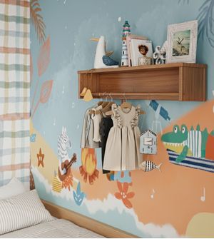 Prateleira CabideiroPorta Livros Soley 90 cm Quater