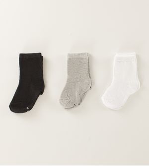 Kit Meia Cano médio Bebê com 3 Unidades Tam. 13-20 Preta