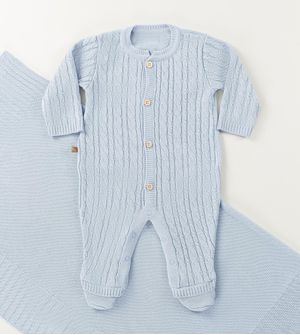 Saída Maternidade Tricot Tranças