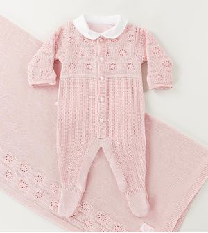 Saída Maternidade Tricot Flor 3 peças