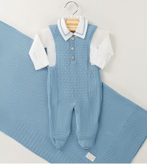 Saída Maternidade Tricot Jardineira 3 peças