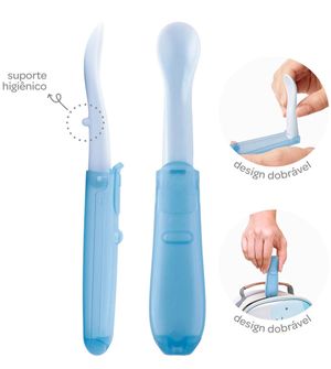 Kit com 2 Colheres Dobráveis Azul