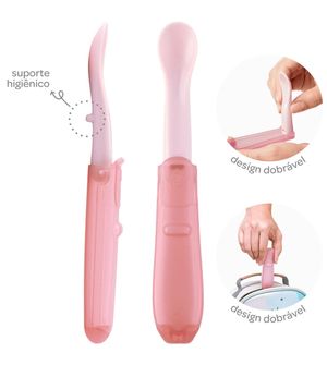 Kit com 2 Colheres Dobráveis Rosa