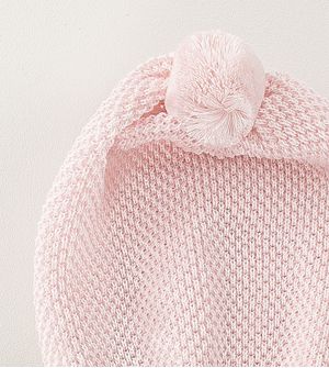 Kit Touca Luva e Sapato Pompom Fofinho - Tam. RN
