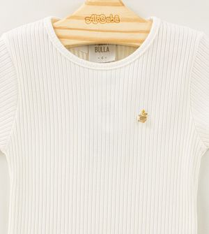 Blusa Básica Canelada Off White